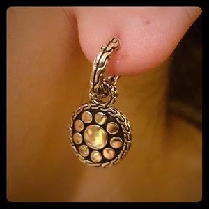 John Hardy dot silver drop hoop earrings